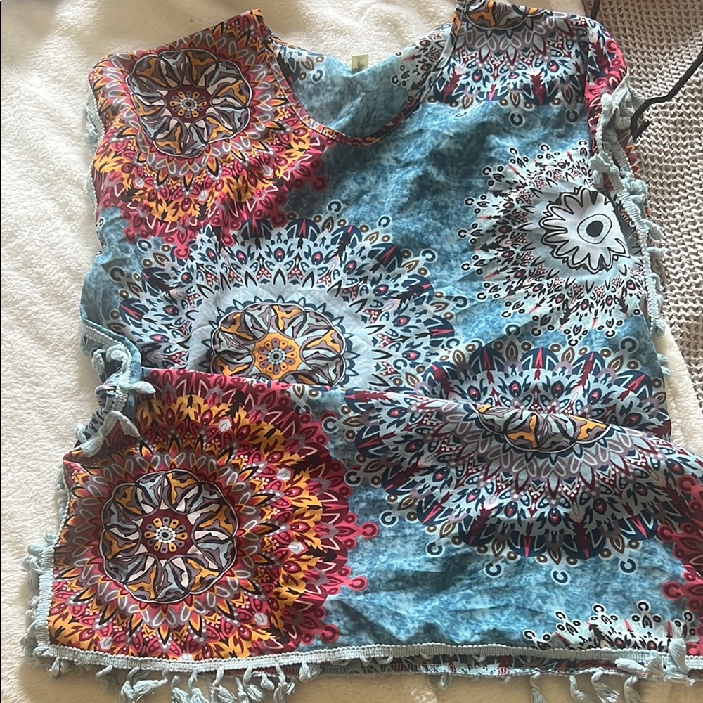 Chic Blue and Pink Swim Coverup